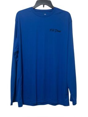 Zorrel F.H. Davis Blue Long Sleeve High Performance Fish Graphic Fishing Shirt